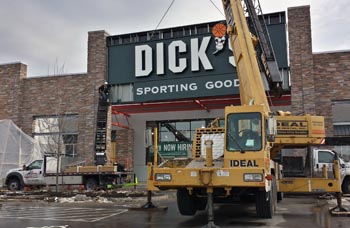 Installation of Dick's Sporting Goods Channel Letter Sign