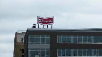 Klement's Sausage Installed Rooftop Sign