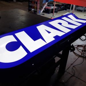 Fabrication of Clark Gas Station Cabinet Sign