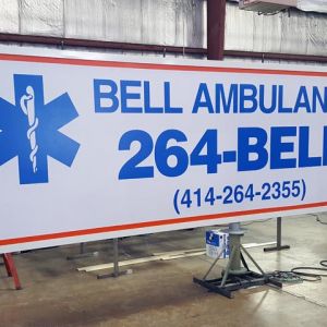 Fabrication of Bell Ambulance Cabinet Sign