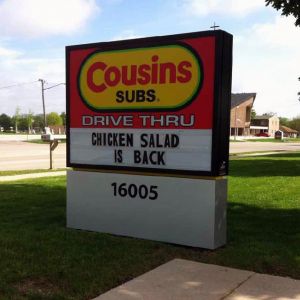 Cousins Subs Monument Sign - New Berlin, WI