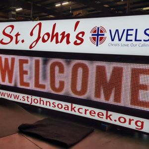 Electronic Message Center Fabrication for St. John's Church - Oak Creek, WI
