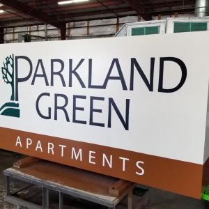 Fabrication of Parkland Green Apartments Cabinet Sign