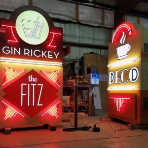 Gin Rickey & The Fitz Restaurant Neon Sign - Milwaukee, WI