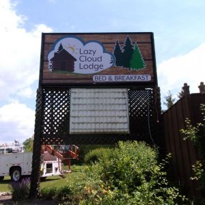 Pylon Sign for Lazy Cloud Lodge - Lake Geneva, WI