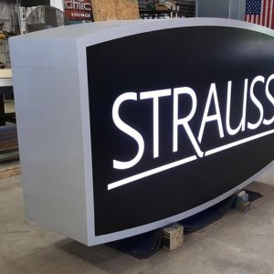 Fabrication of Strauss Brands Cabinet Sign