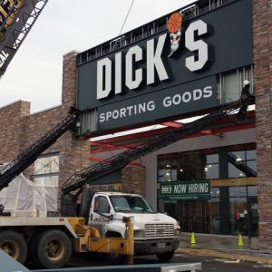 Installation of Dick's Sporting Goods Channel Letters
