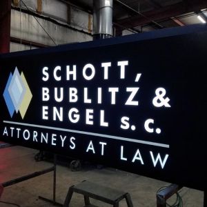 Fabrication of Schott, Bublitz & Engel Law Firm Cabinet Sign