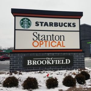 Starbucks & Stanton Optical Monument Sign - Brookfield, WI