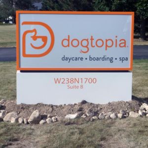 Dogtopia Dog Boarding Monument Sign - Pewaukee, WI